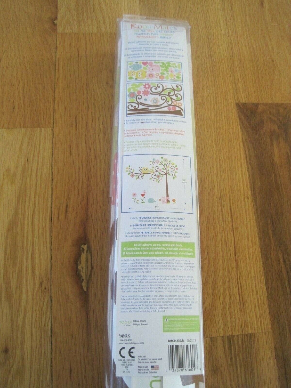 Dena Designs RoomMates Peel And Stick Wall Deals Tree Owl Squirrel NEW