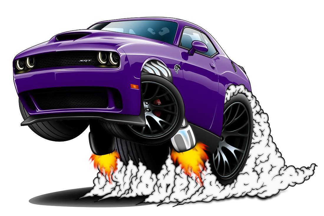 Challenger SRT Hellcat WILD RIDES Car-toon Wall Art Graphic Sticker