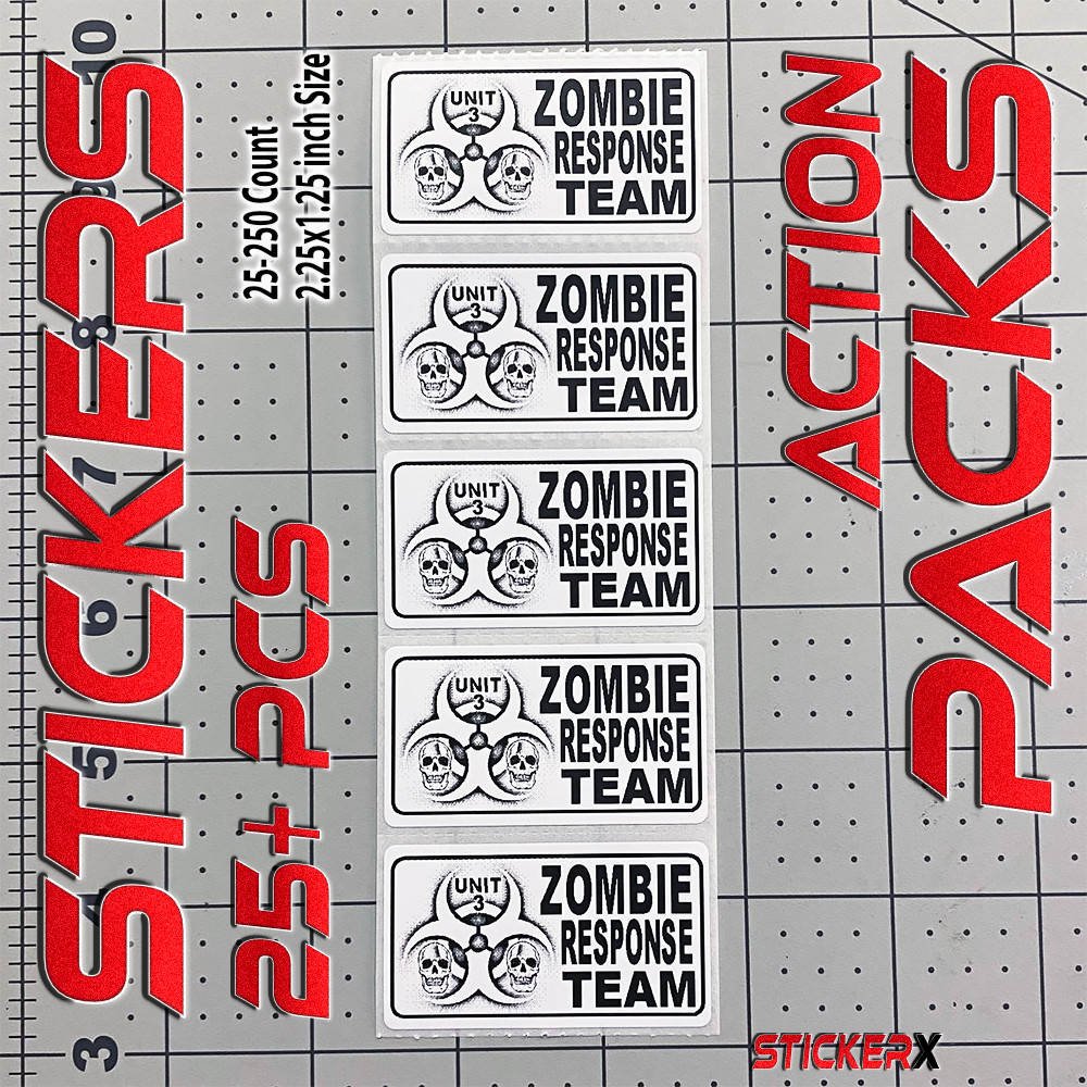ZOMBIE OUTBREAK RESPONSE TEAM BIOHAZARD Stickers – 25+ Bulk Sticker Pack