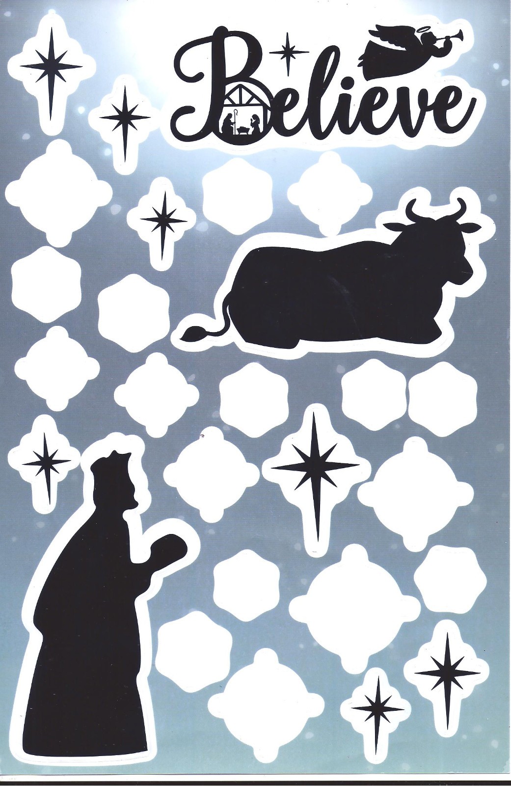 9 PANELS – CHRISTMAS NATIVITY WINDOW CLINGS Decorations Total 5 Foot Long $6Ship