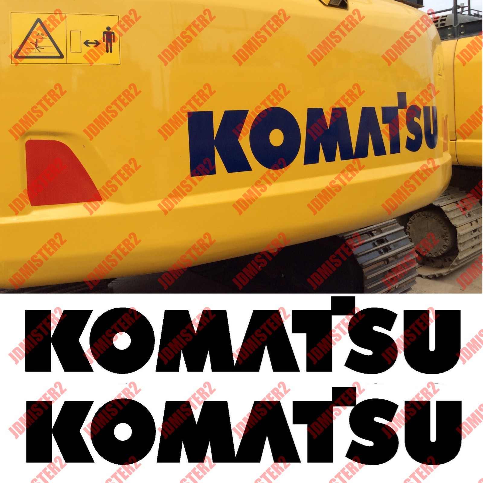 Komatsu Excavator Counter Weight Logo Decal Komatsu Sticker – Any Size