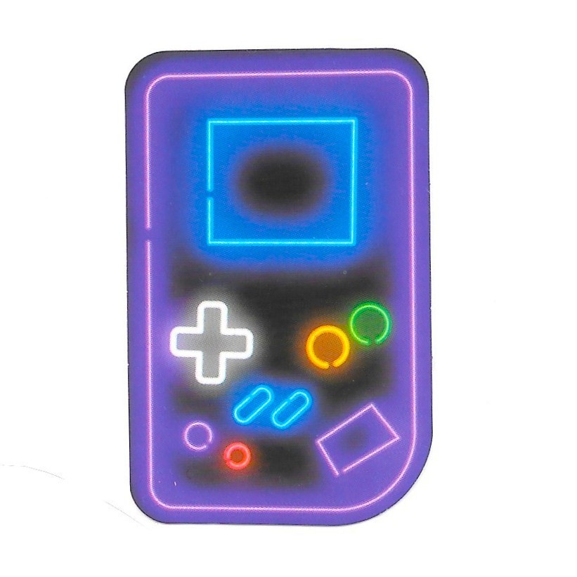 Neon Handheld Gaming Console Vinyl Sticker Retro Gamer Decal Glow Aesthetic