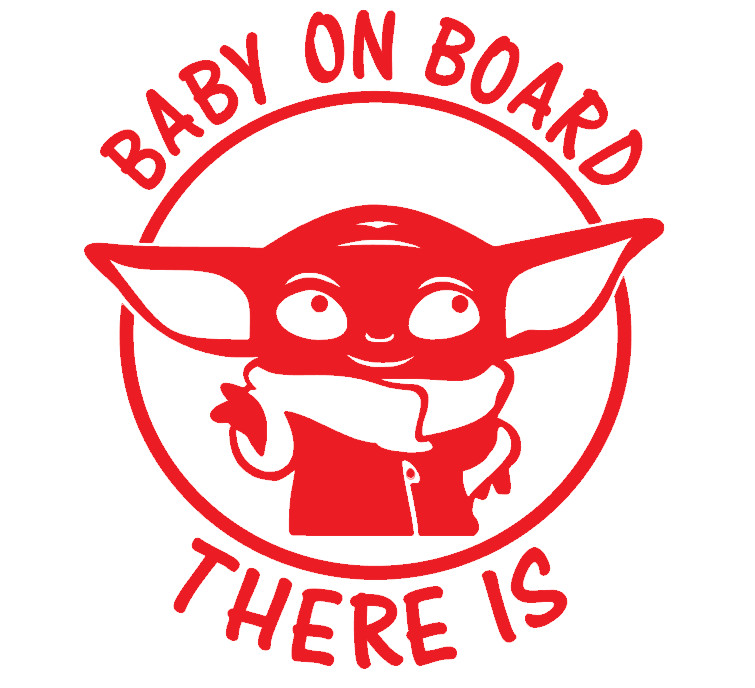 BABY YODA, GROGU, BABY ON BOARD, FULL, Decal Stickers for Cars, Window, Laptops