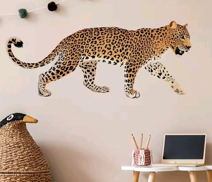 New Vinyl Leopard Wall Decal 24in By 12in (2ft By 1 ft)