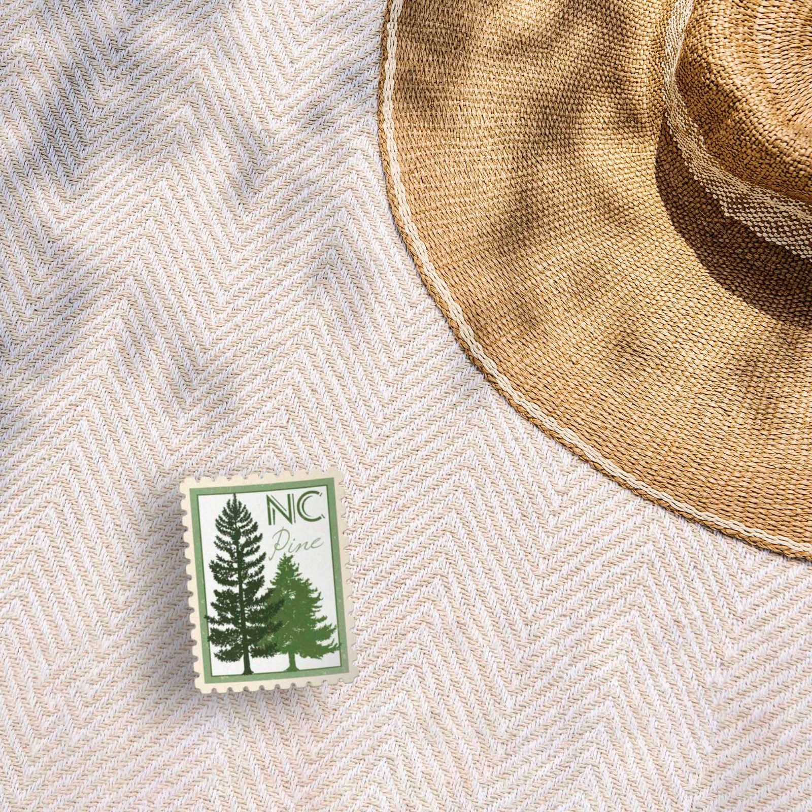 North Carolina State Tree Pine Sticker – NC Vintage Stamp Decal