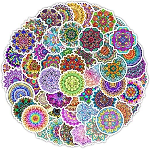 10 assorted mandala sticker set, vinyl decal, mandala decal, boho sticker set