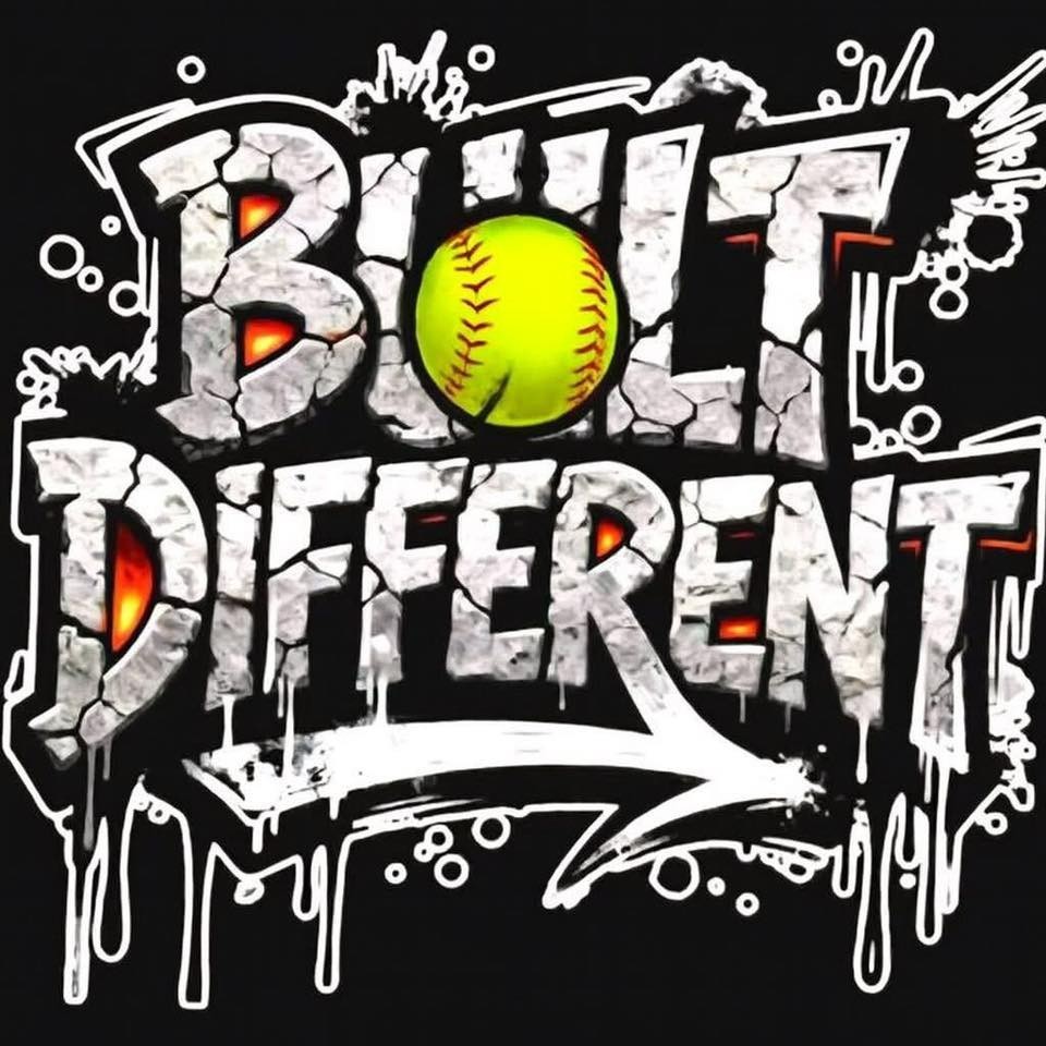 Built Different Softball Sticker Decal Laptop Wall Mirror Cup Tumblr Locker Bin