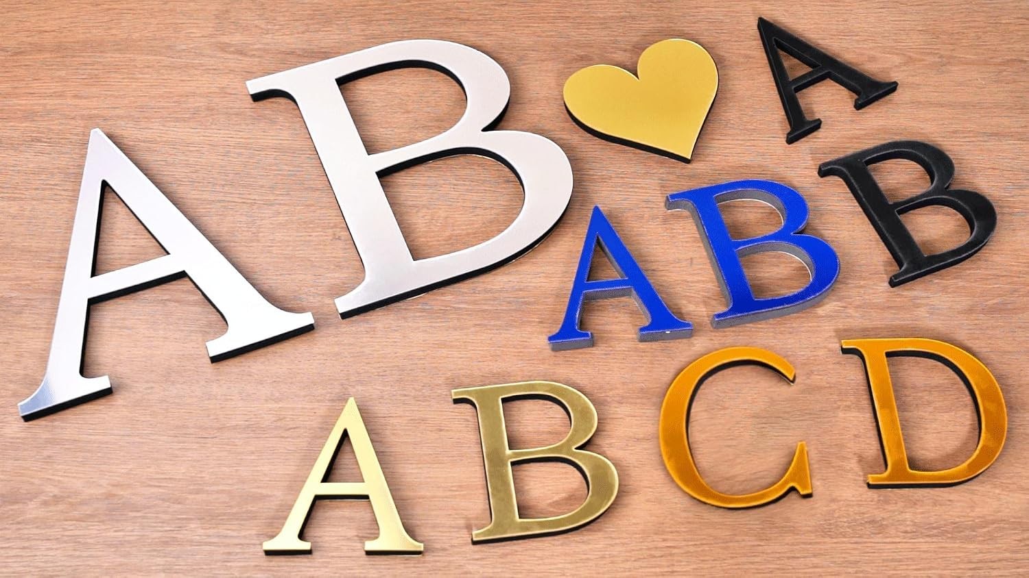 3D Acrylic Alphabet Mirror Wall Stickers Letter D Self-Adhesive Home Decor Lette