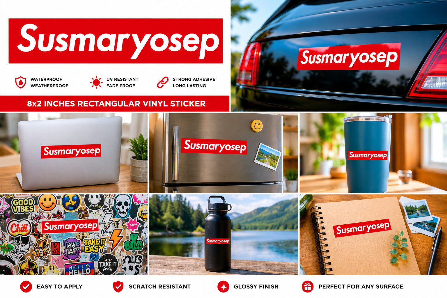 Susmaryosep! 8×2 Rectangular Glossy Vinyl Sticker | The Supreme Pinoy Expression