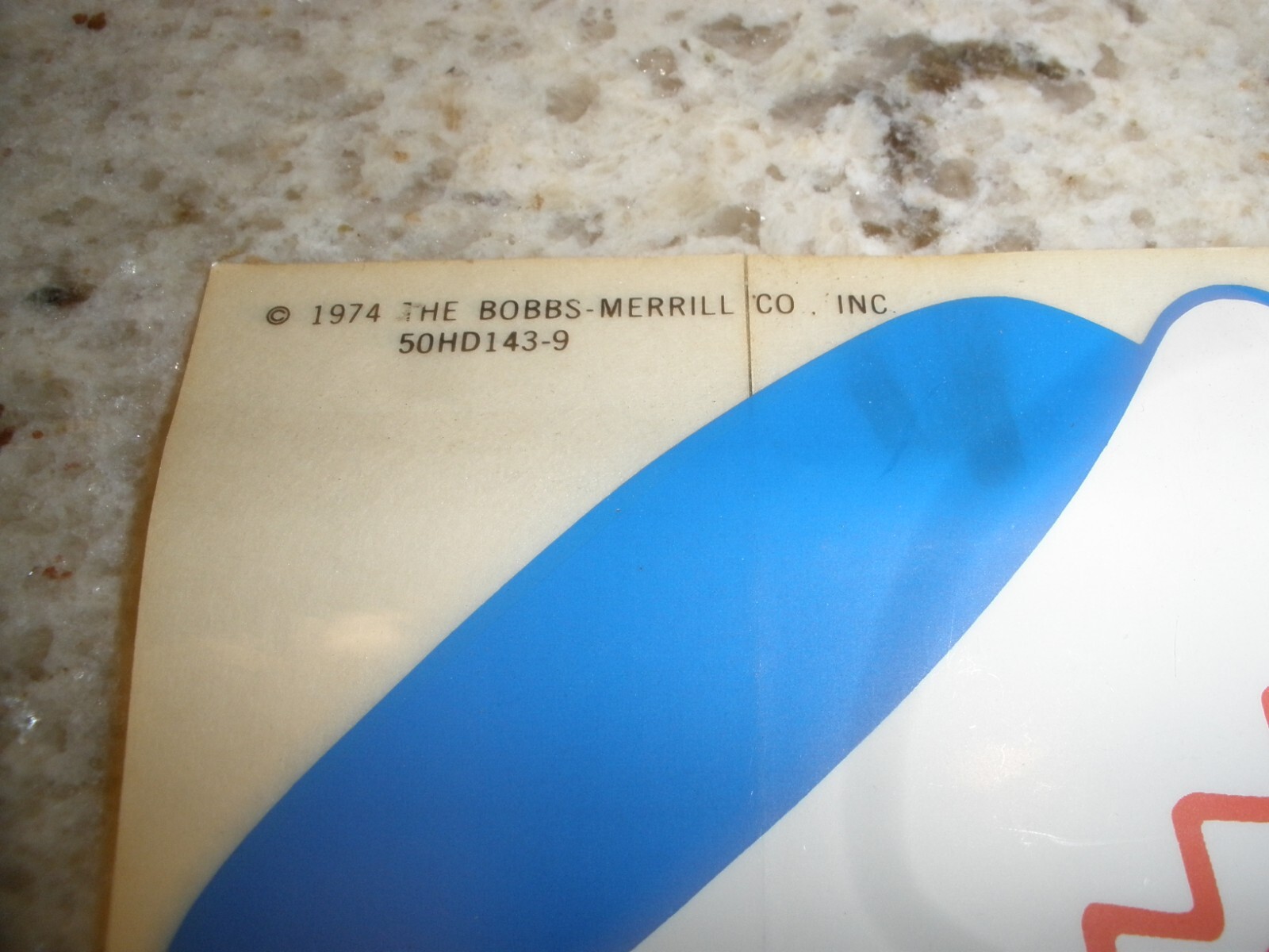 Vintage 1974 Bobbs Merrill Co Raggedy Andy Face Large Sticker Decal 5" x 5" (L1)