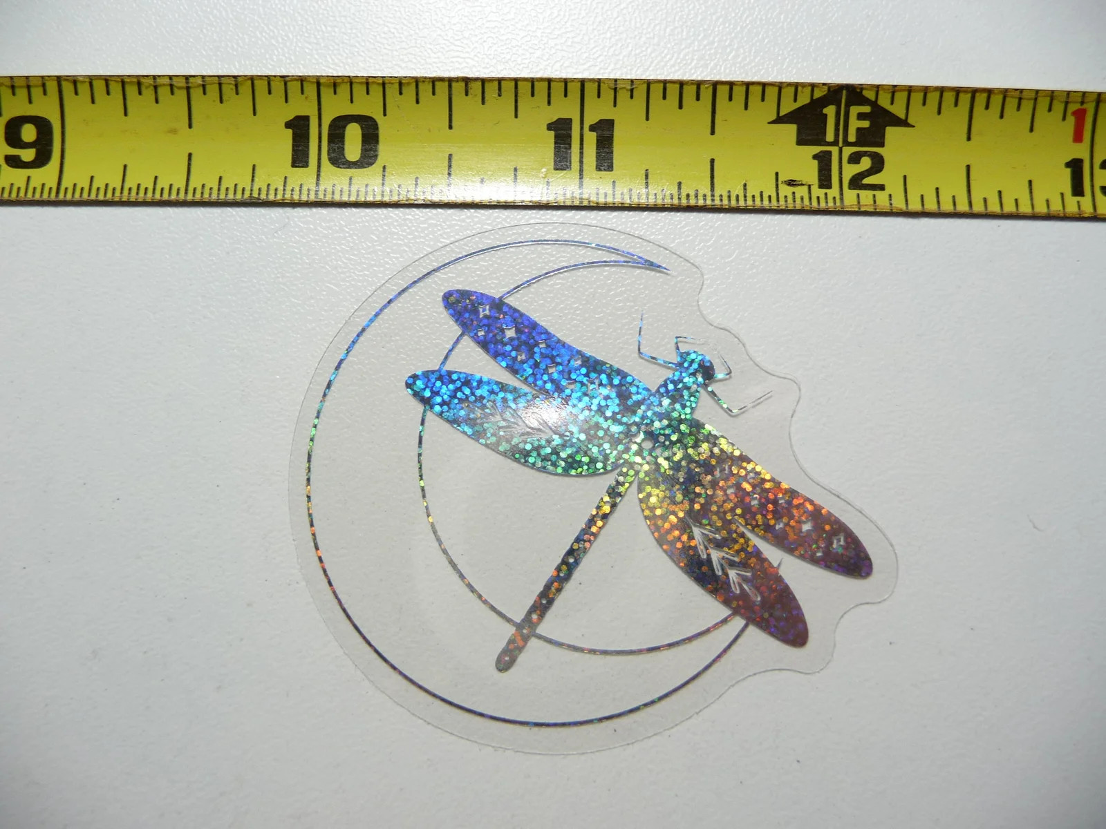 DRAGONFLY MOON HOLOGRAPHIC SMALL STICKER CELESTIAL DECAL AMAZING SCRAPBOOKING