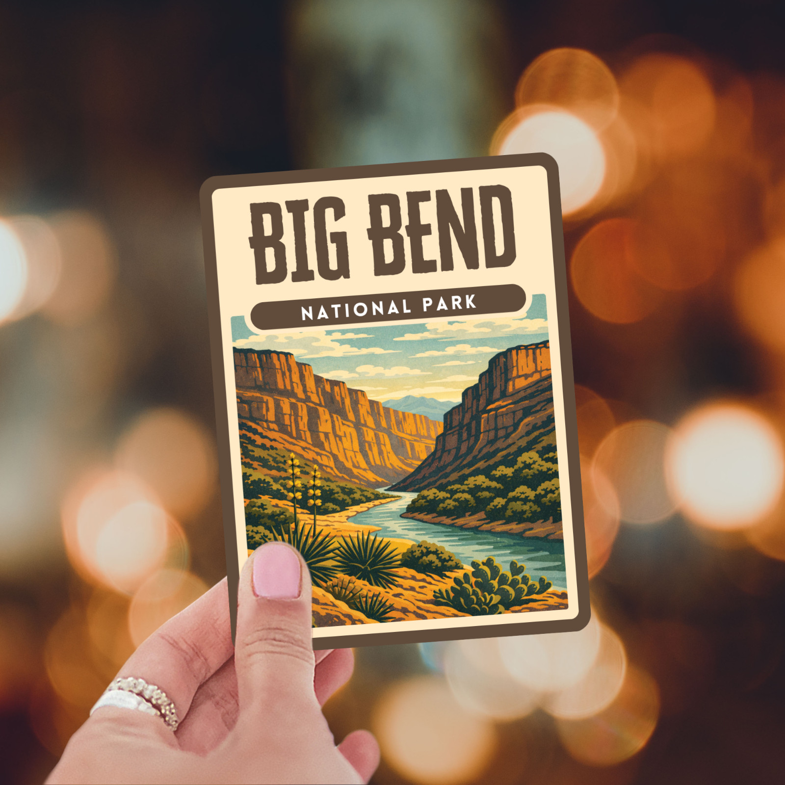 Big Bend National Park Sticker Retro Screen Print Vinyl Decal Travel Gift