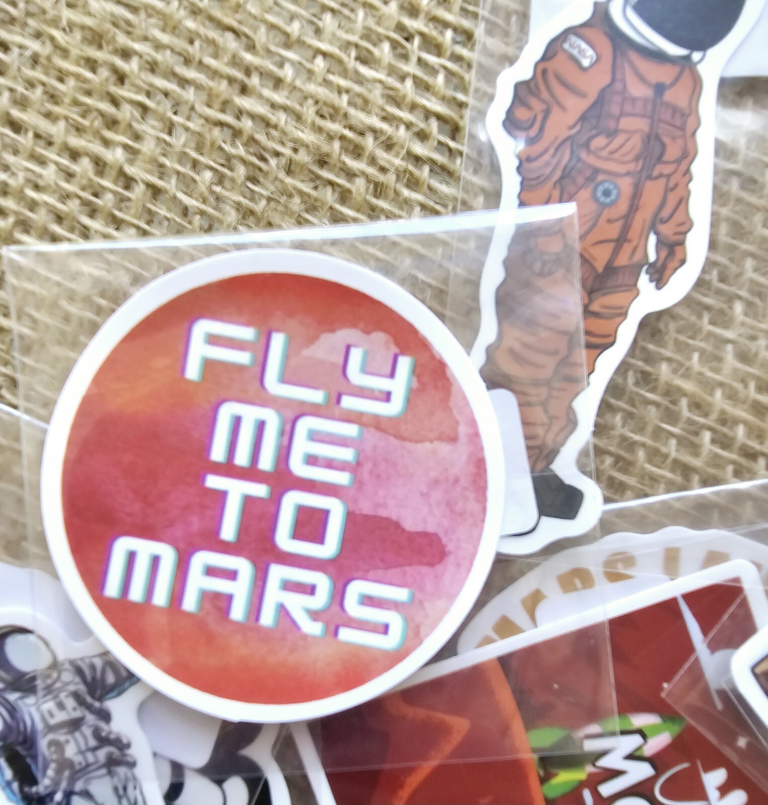 Space Planets Astronaut Waterproof Stickers 2"+, 35 Pieces