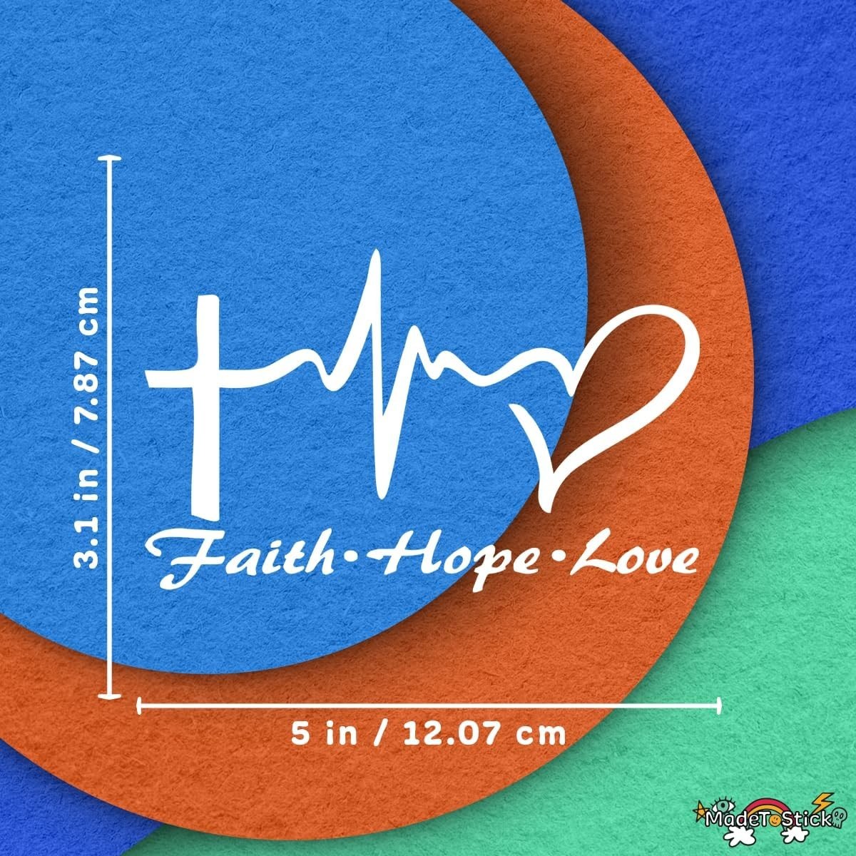 Faith Hope Love 3.1" x 5" Sticker Vinyl Decal