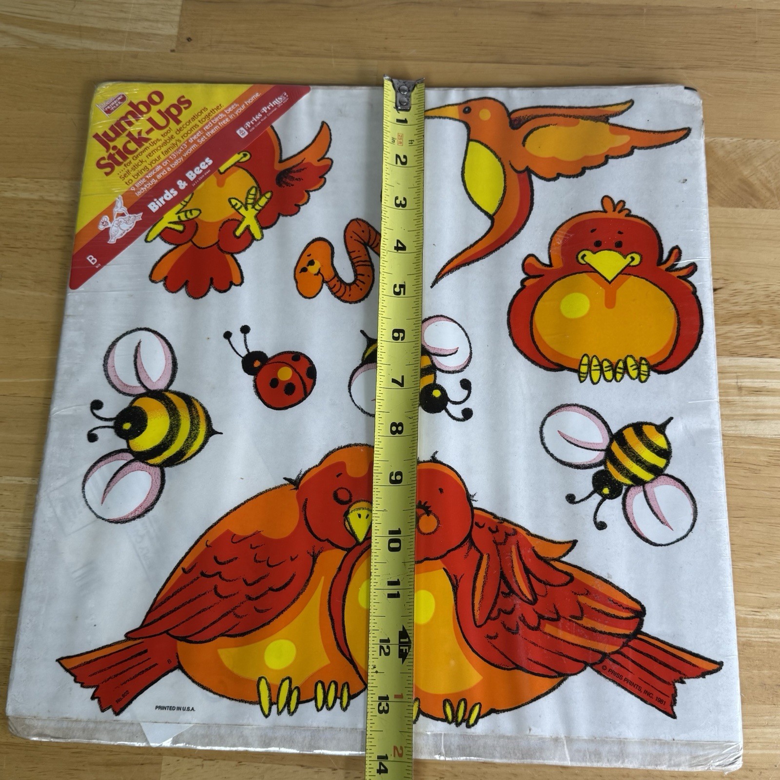 Vtg Birds Bees Priss Prints Room Decorations Wall Decals Retro 1981 Nursery Play