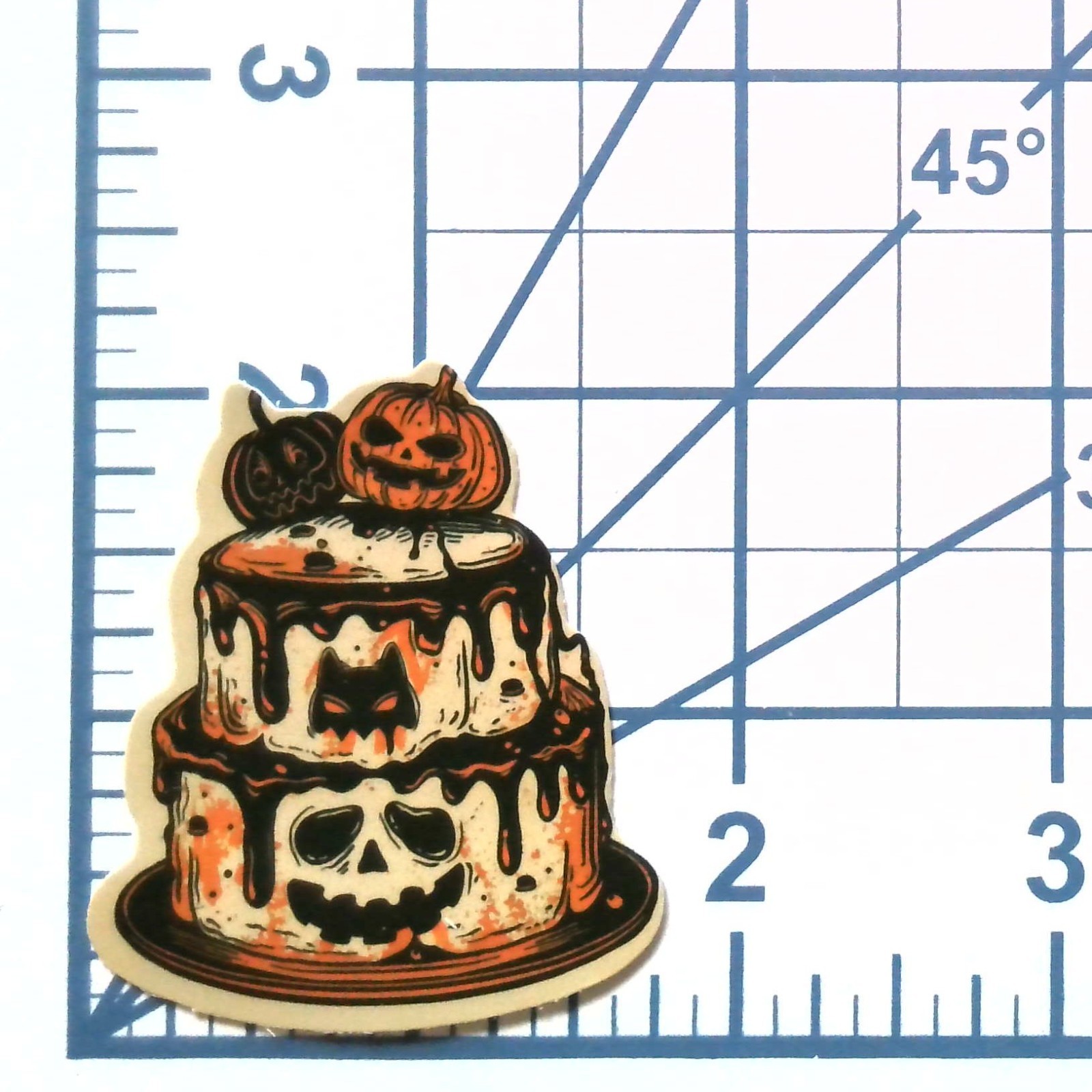 Halloween Cake Sticker Spooky Pumpkin Skull Vinyl Decal Gothic Dessert Autumn