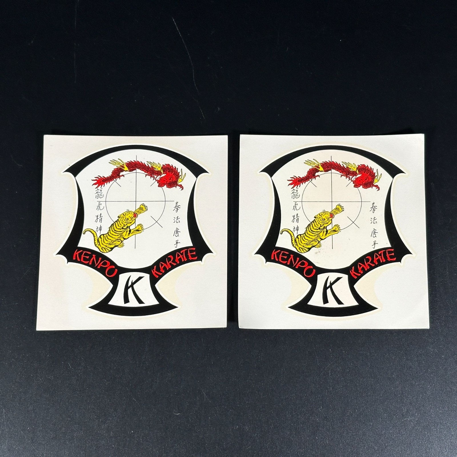 Lot of 2 Vintage American KENPO KARATE Lineage Crest Decal Sticker