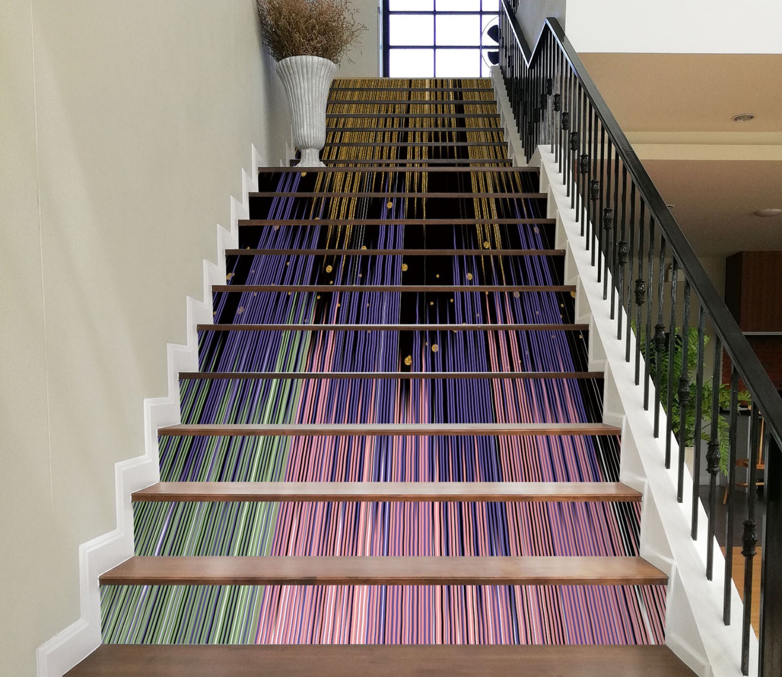3D Purple Line 602 Stair Risers Decoration Photo Mural Vinyl Decal Wallpaper