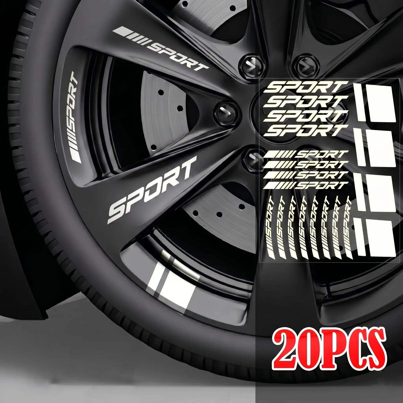 Universal Sport Vinyl Rim Decals – 20-Piece Performance Wheels