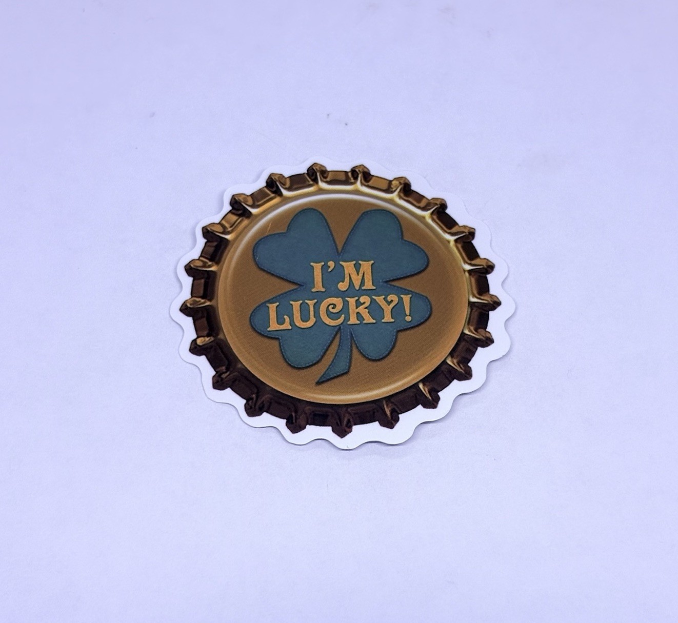 “I’m Lucky” Bottle Cap Sticker Decal Vinyl Cool Art Souvenir Journal Wall Tc6