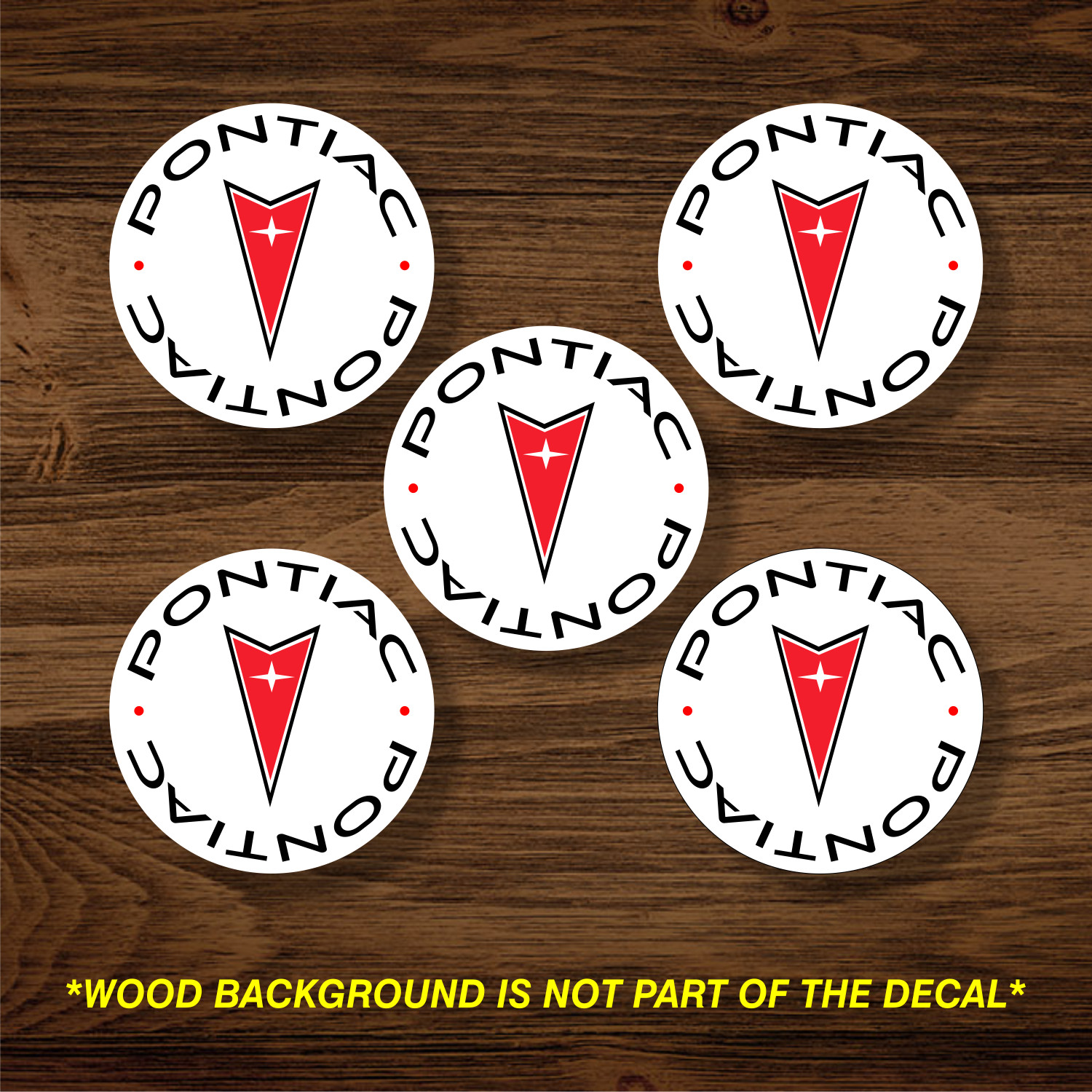 Vinyl Decal Sticker Overlays Fits Pontiac Wheel Center Cap x5