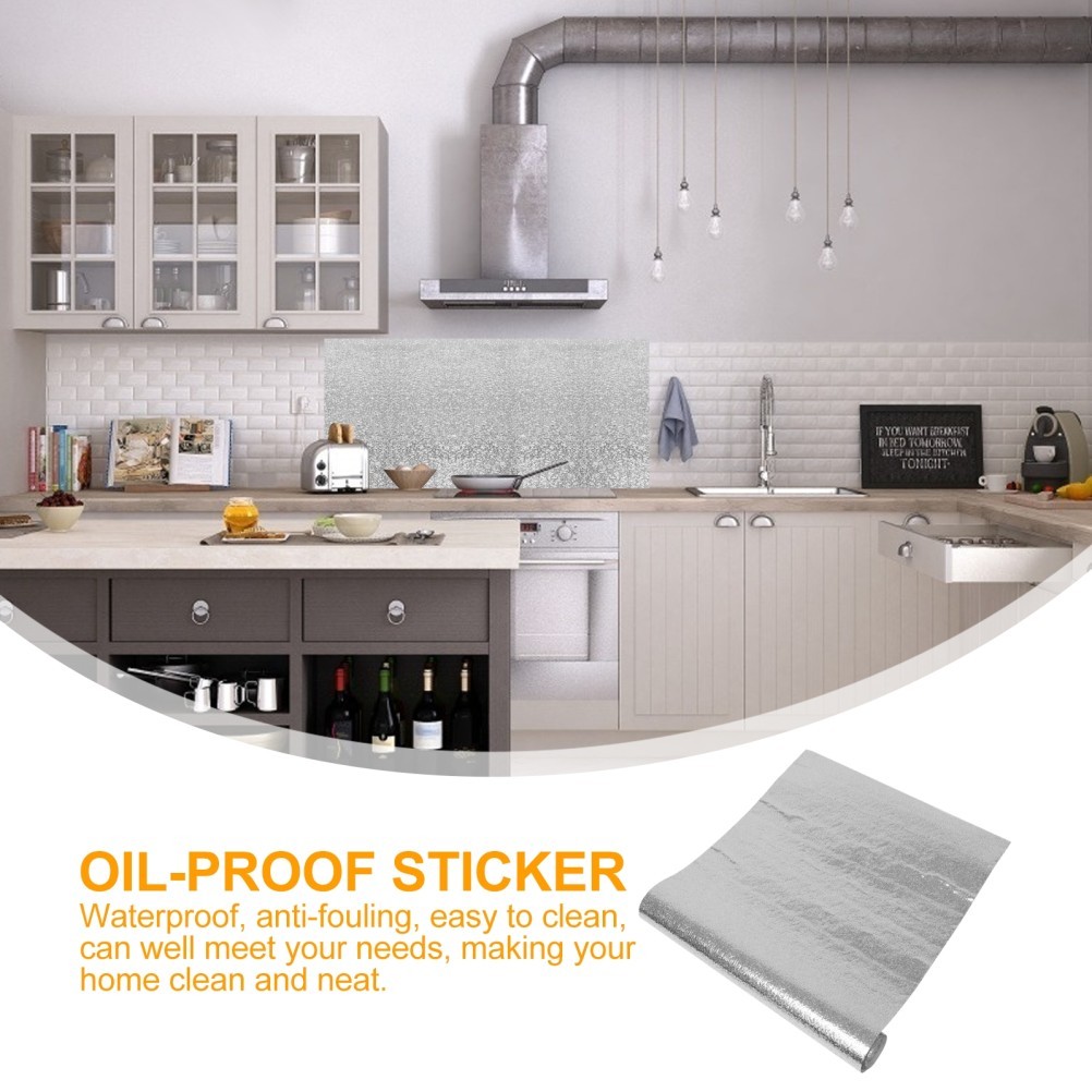 1 Roll Backsplash Wallpaper Waterproof Stove Decal Cooking Bench Sticker