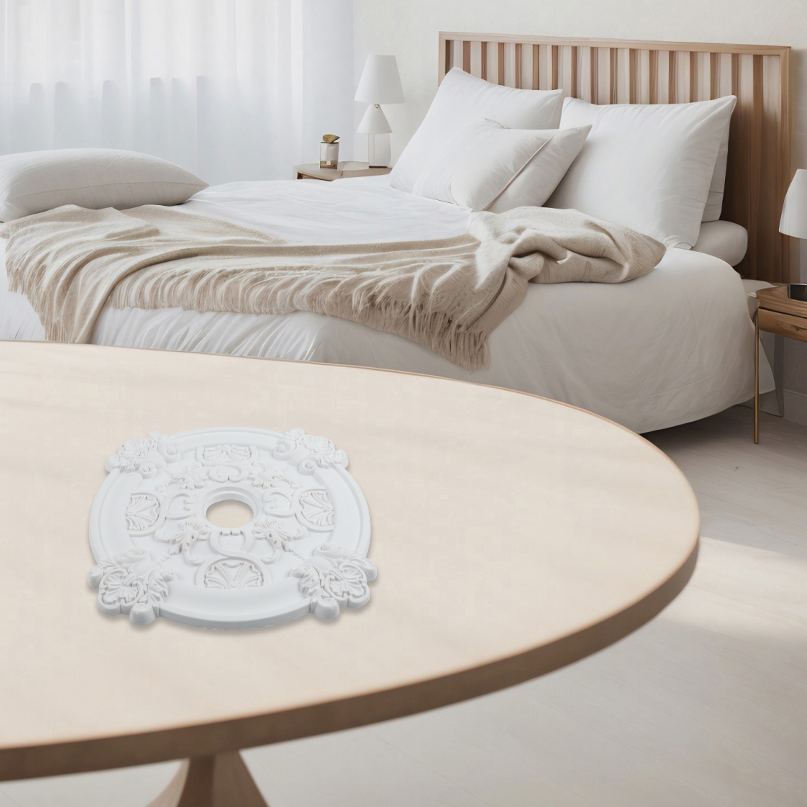 Minimalist Circular Lamp Panel PU Design for Various Lighting Fixtures