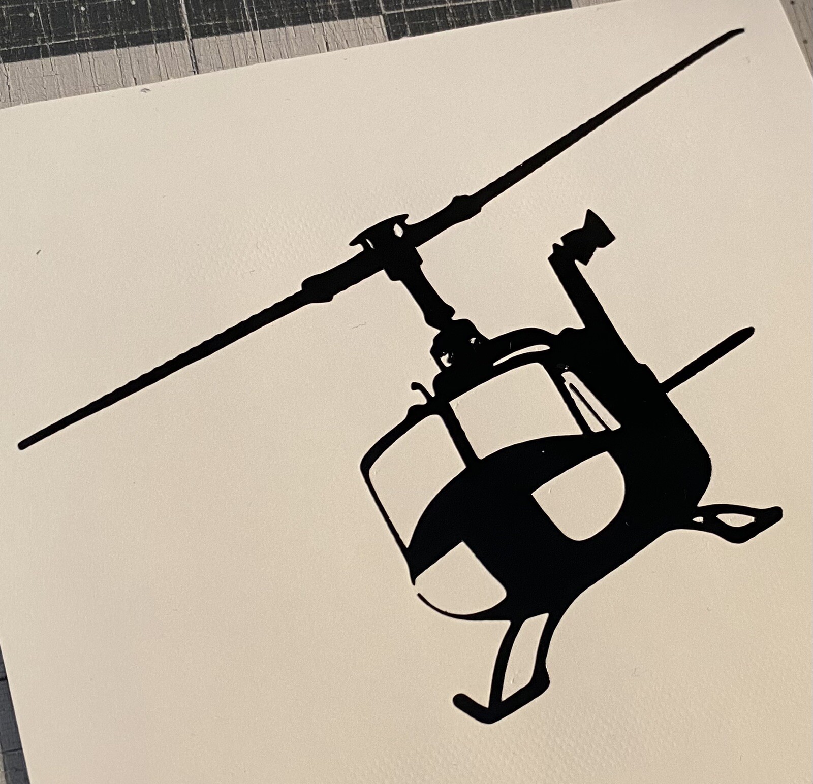 Vinyl Decal for Window – Military Helicopter, Various Colors & Sizes