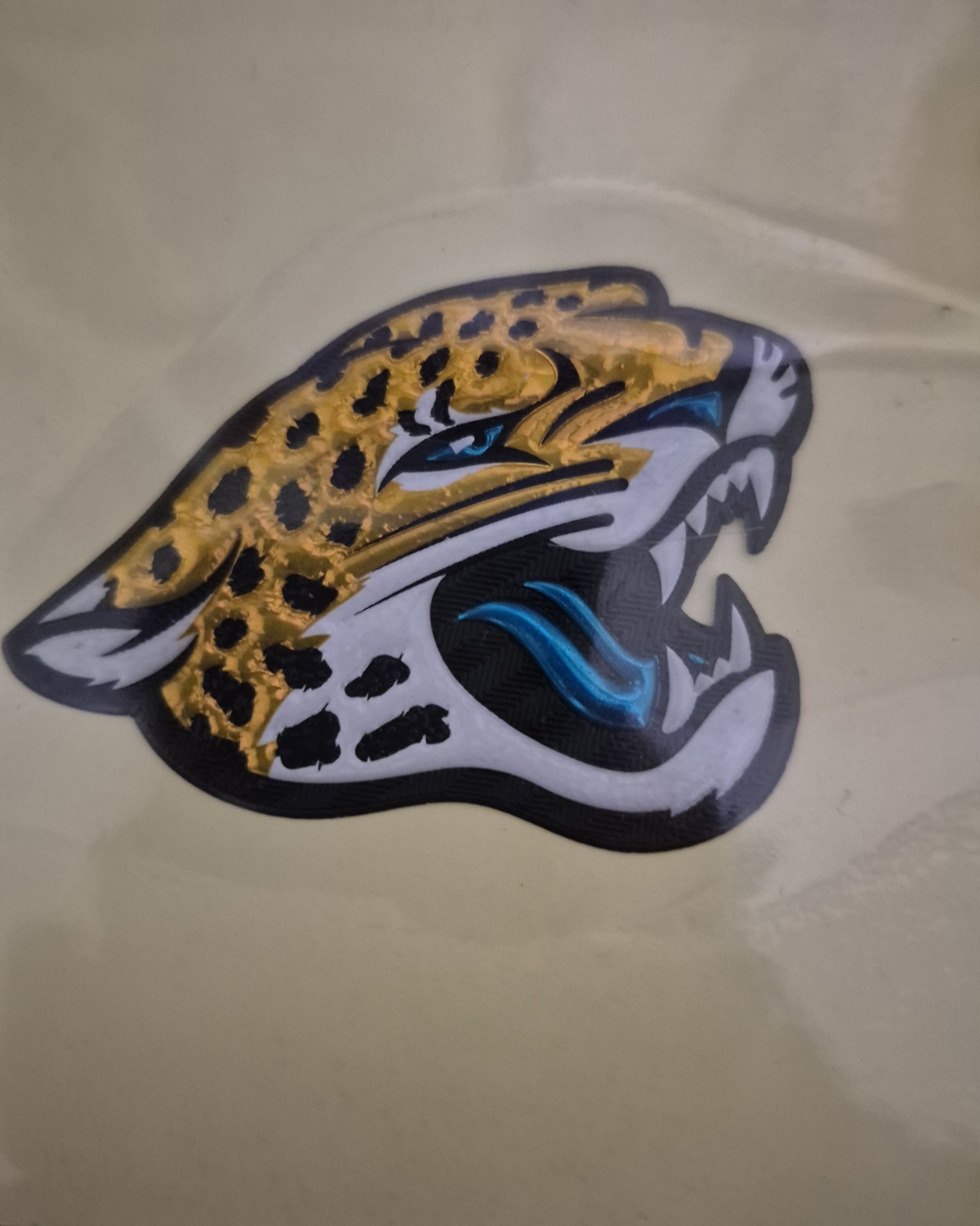 Jacksonville Jaguar Head Vinyl Iron on Decal Yellow Black White Blue