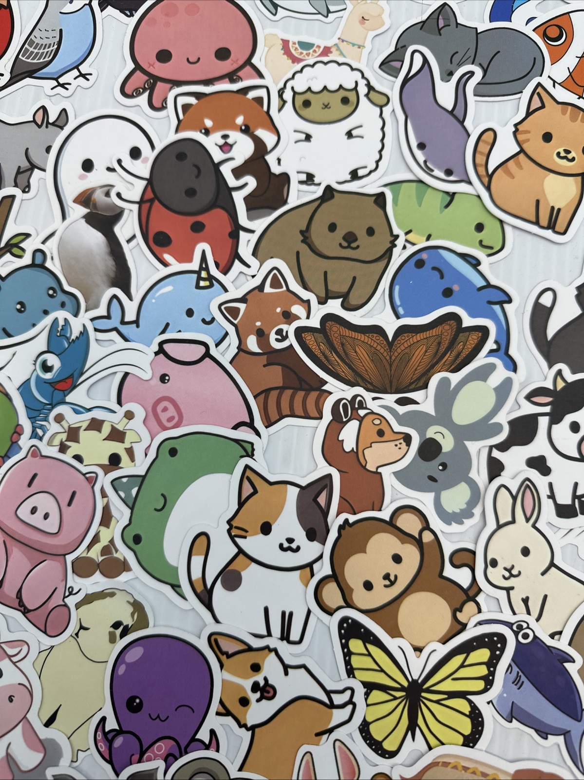 Lot Of 163 Random Small Animal Stickers Decals {HH}