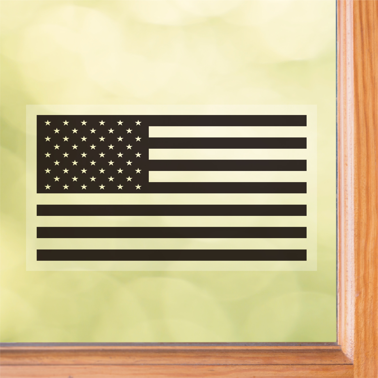 Black American Flag Rectangle Front Static Cling