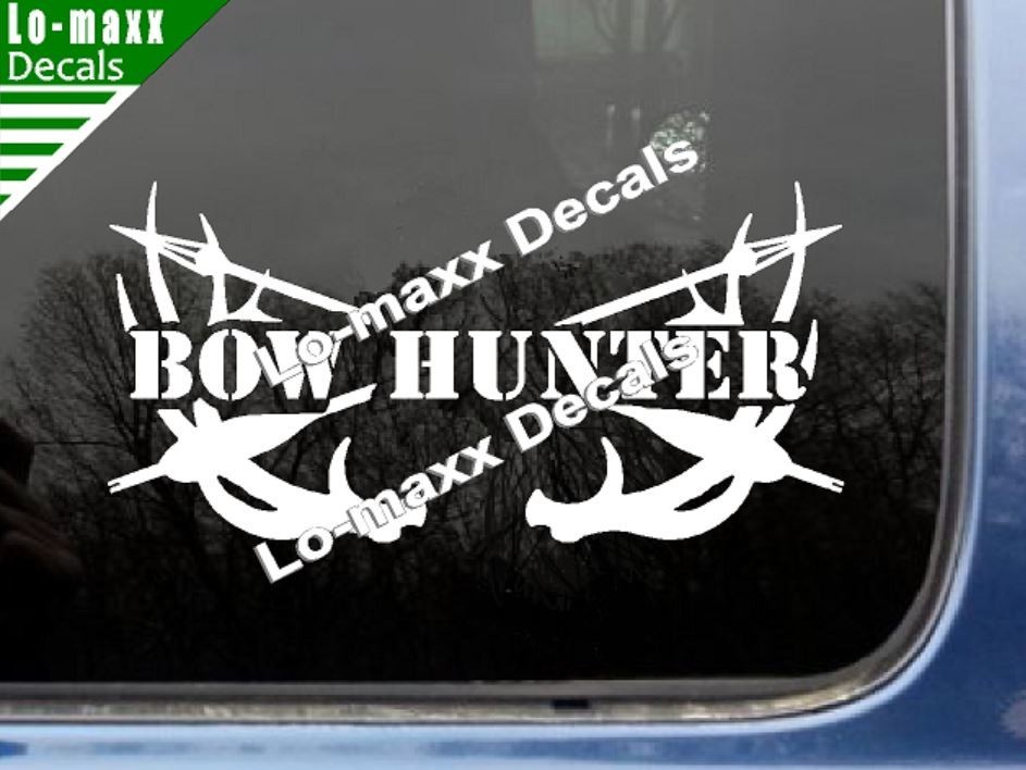 Bow Hunter Die Cut Vinyl Decal – Archery Deer Hunting Truck Car Window SUV