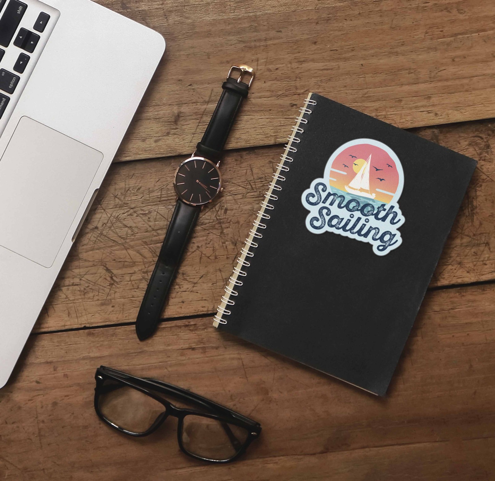 Smooth Sailing Boat Sticker- Fun Decal for Water Bottle & Laptop