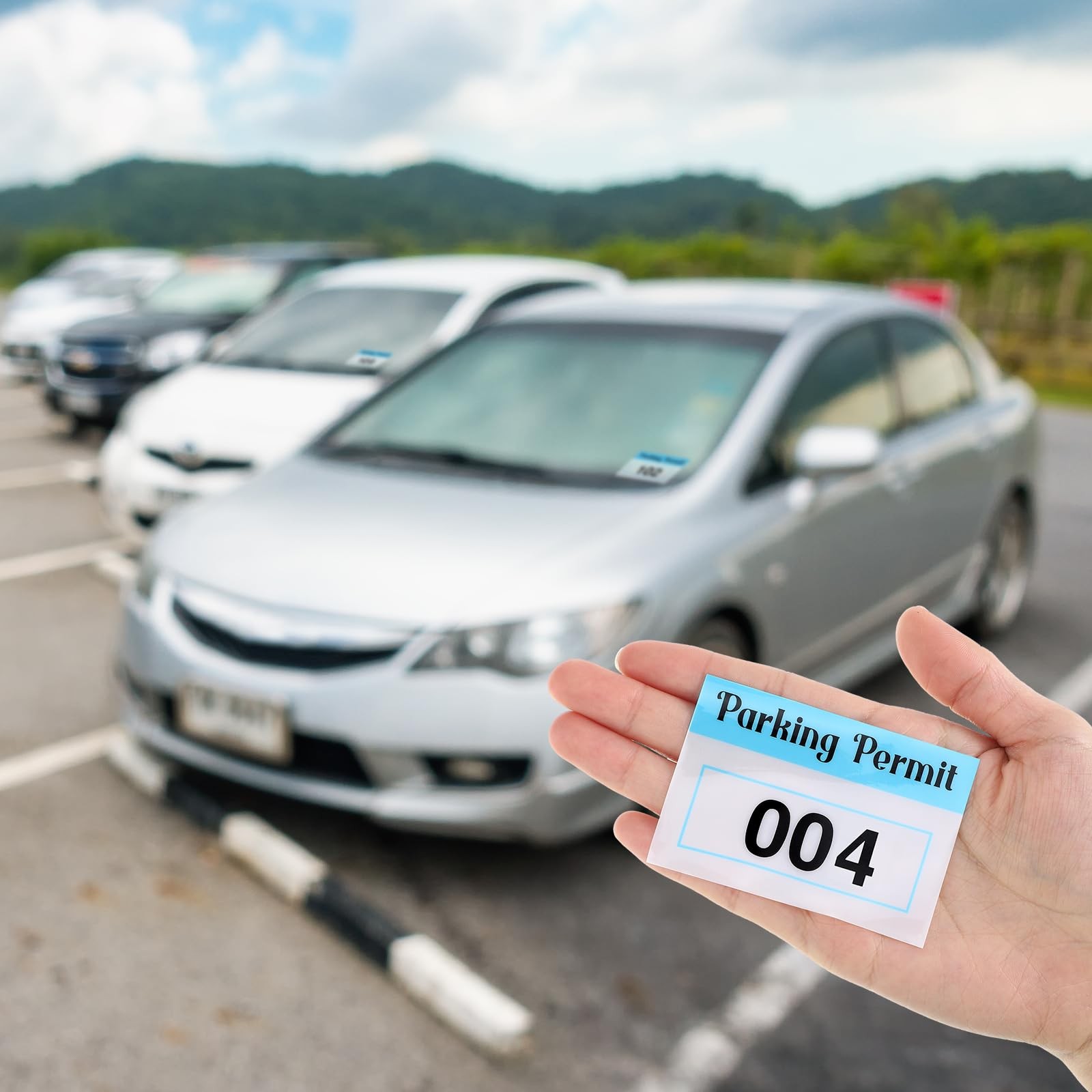 200 Pcs 2×3 Inch Parking Permit Stickers for Car Windshields, Numbered 001200