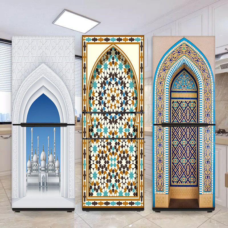 Muslim Refrige Stickers Self Adhesive Waterproof Wall Wardrobe Door Decor Mural