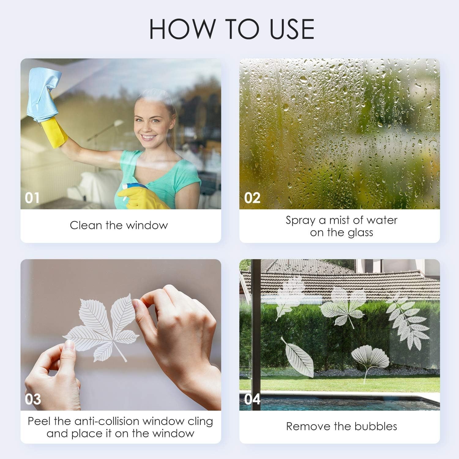 Reflective and Attractive Leaf Window Stickers – 32 Count Bird Safety