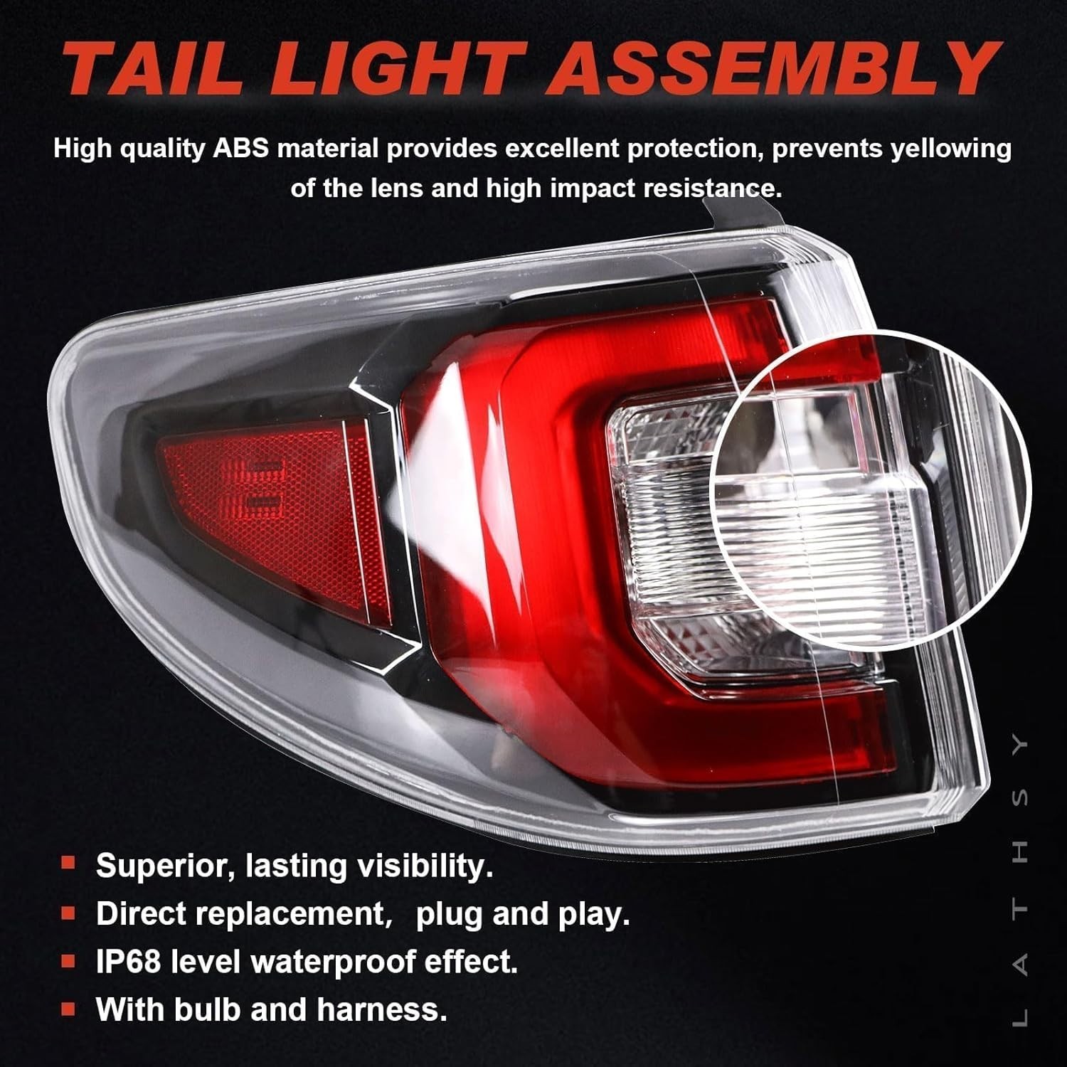 LED Tail Lights Assembly Compatible with 2013-2016 GMC Acadia Left Driver Sid…