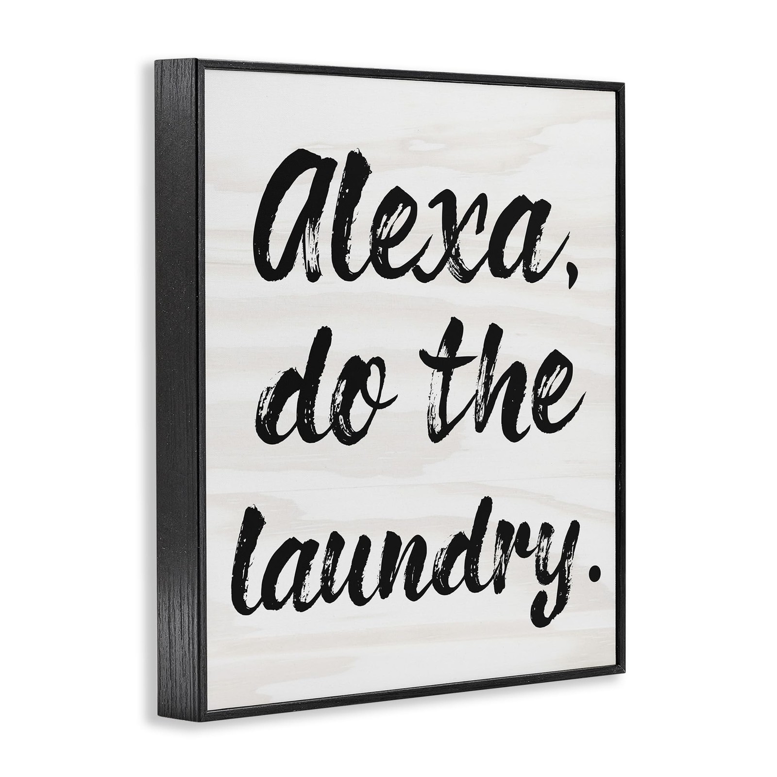 Stupell Industries Alexa Do The Laundry White Brush Typography Black Framed W…
