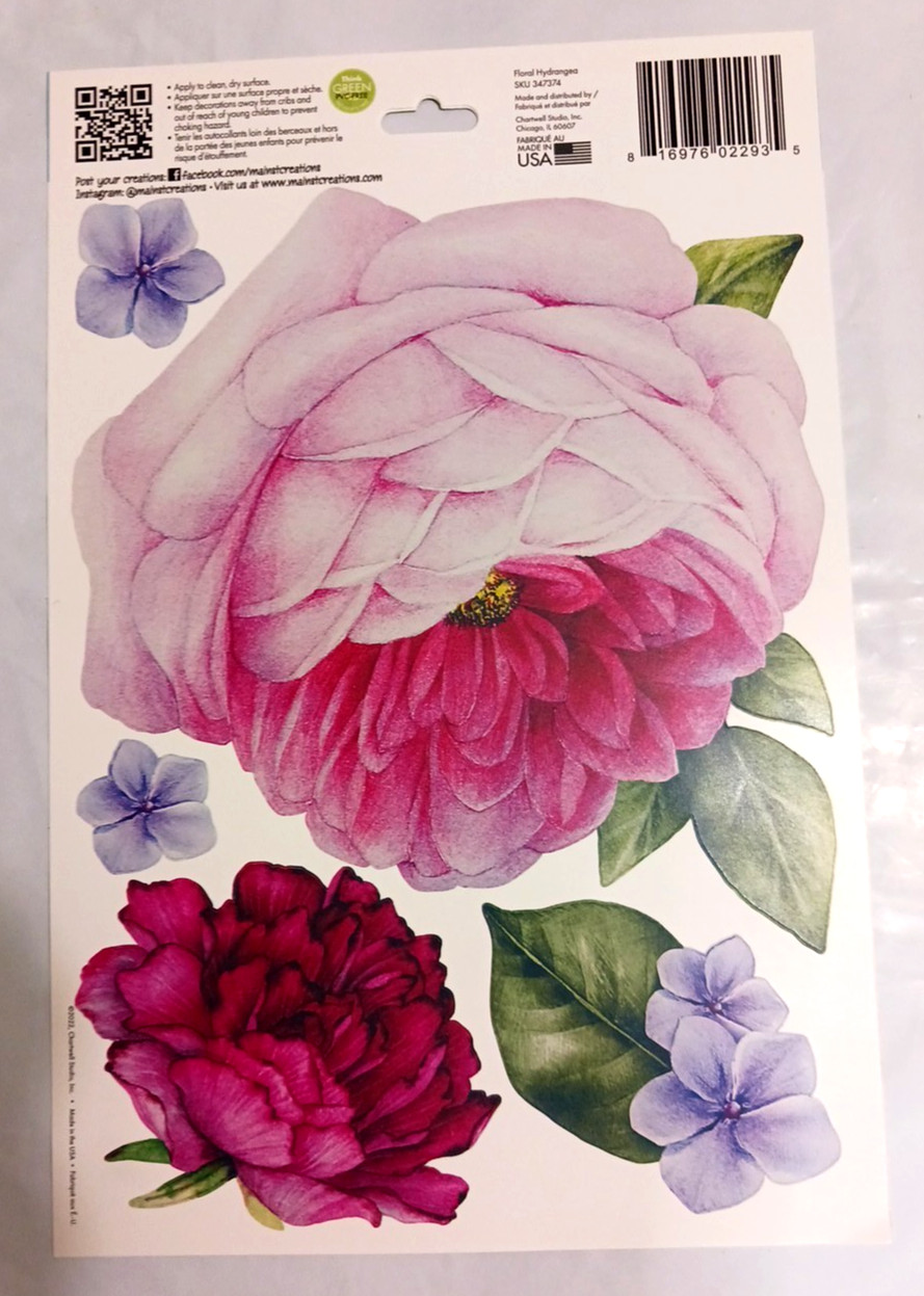 Large flower wall decal lot of 6 packs decals stickers floral decoration. peel +