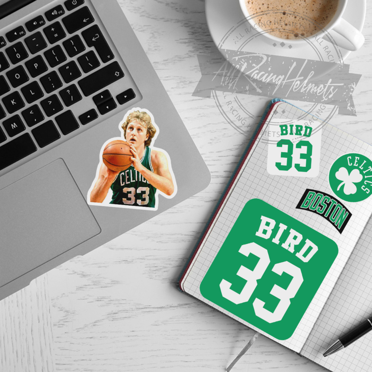 Boston Celtics NBA Basketball #33 Larry Bird A4 Printed Vinyl Decal Sticker HQ