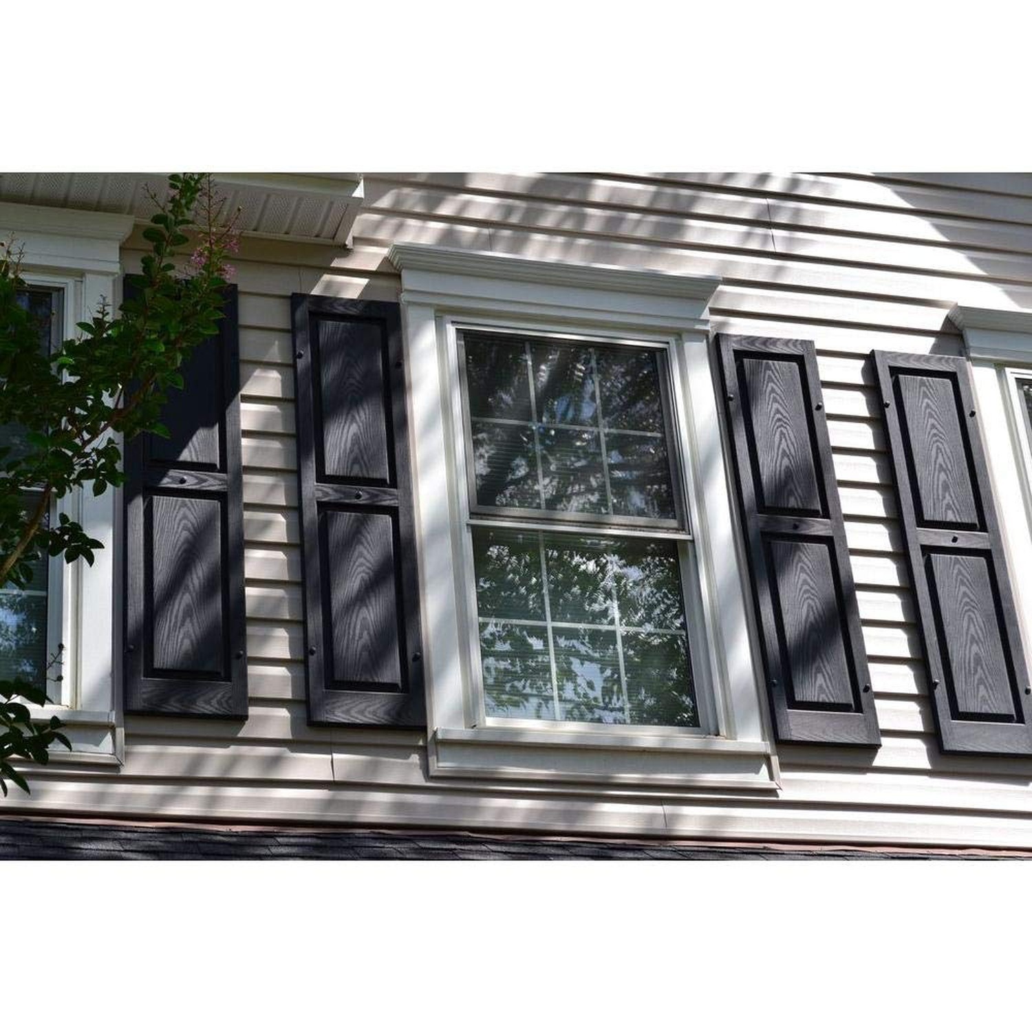 Ekena Millwork LP2S14X05100MG Lifetime Vinyl Standard Two Equal Panels with R…