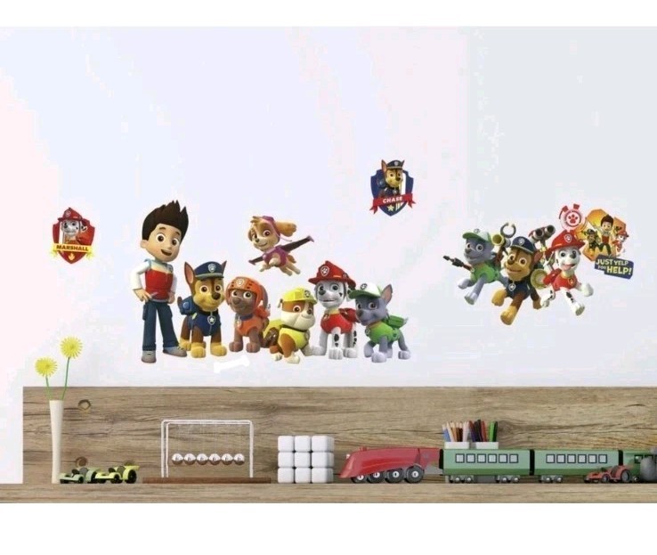 New Paw Patrol – Just Yelp For Help Peel/Stick – 37 Decals Wall Decor No Residue