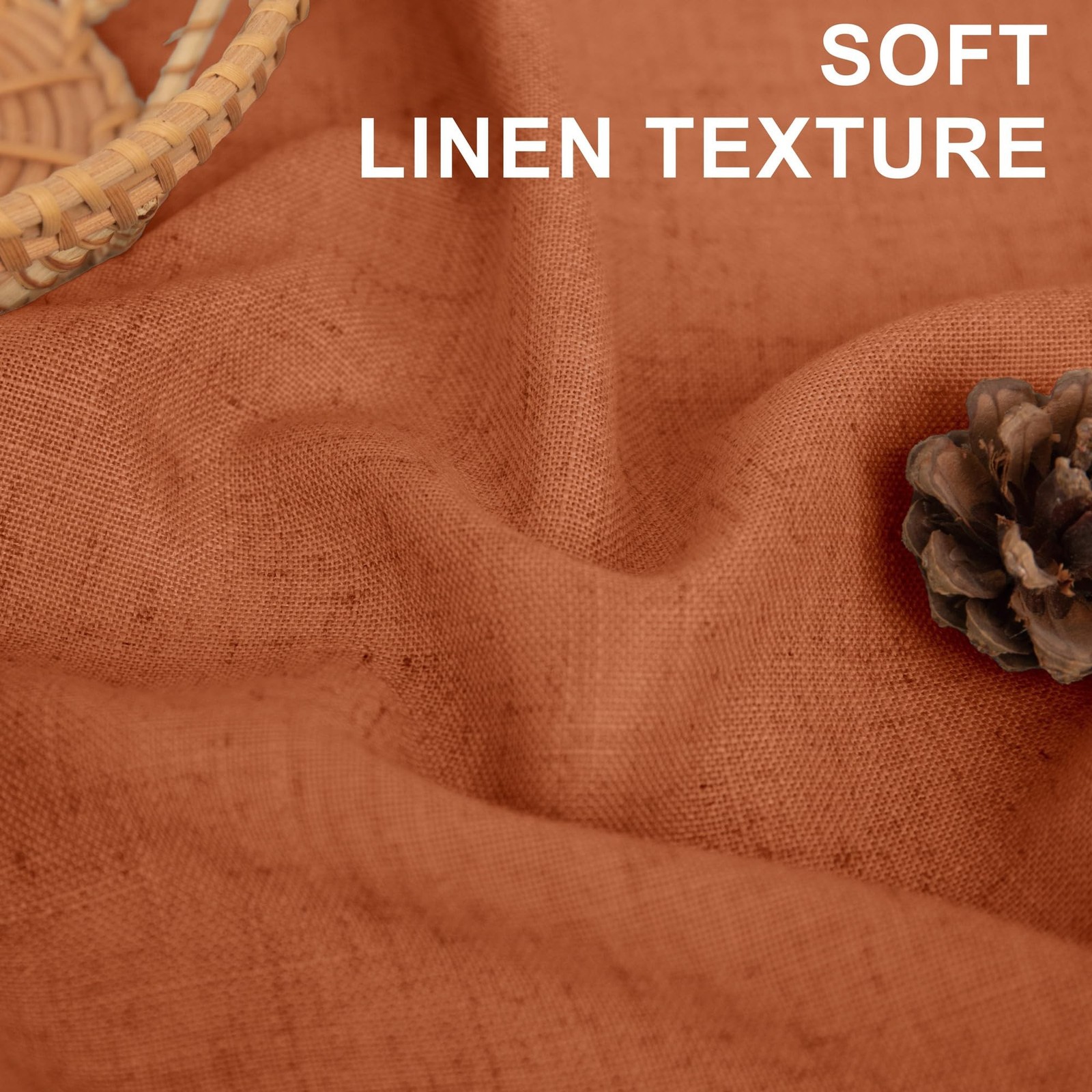 Dusty Burnt Orange Curtains 63 Inch Length for Living Room 2 Panels… Fast Ship