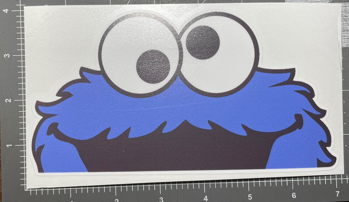 Pair JDM Drift Cookie Monster 7" Wide Vinyl Decal Sticker Funny Car Truck Suv