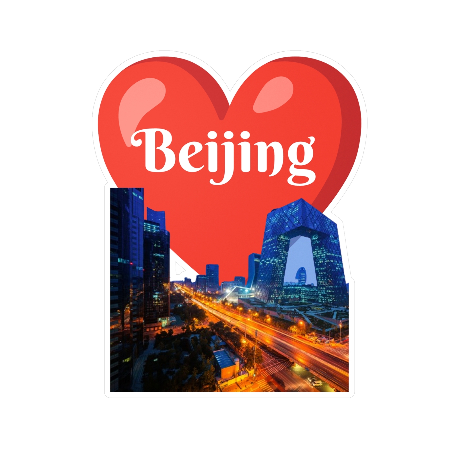 Vinyl Sticker / Decal – I Love Beijing China / City Skyline / Unique Art