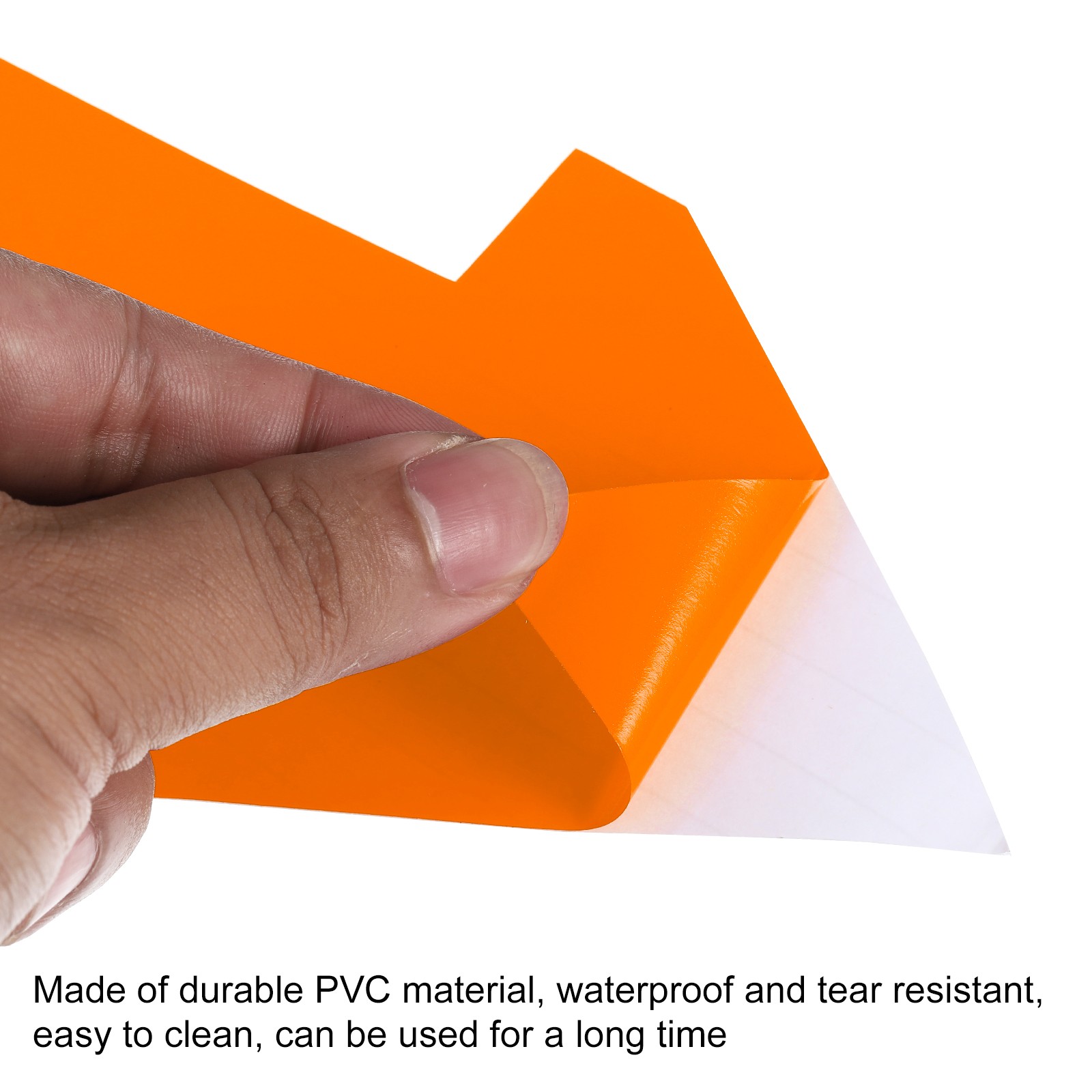 12Pcs 12" x 6" Arrow Sticker, PVC Self Adhesive Arrow Sign, Orange