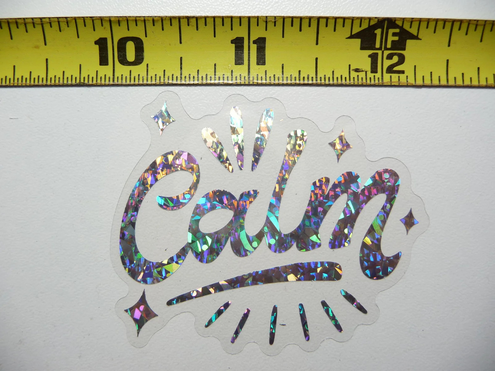 CALM BURST SMALL STICKER DECAL HOLOGRAPHIC POSITIVE MOTIVATIONAL FEEL GOOD