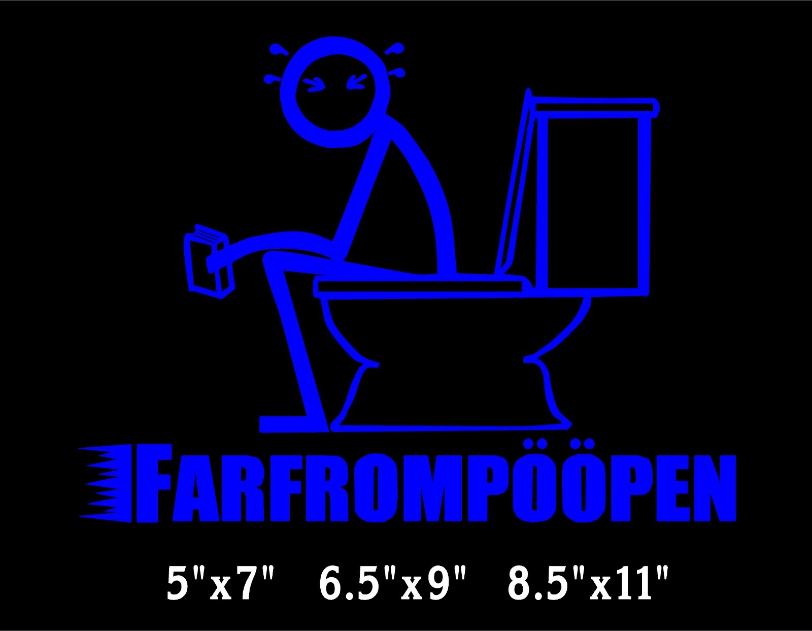FarfromPoopen Decal Stick Person Constipated funny window vinyl sticker