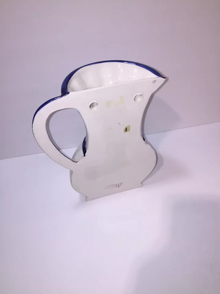 STEBAS Vintage Pottery Large Wall Mount Decor Hourglass Shaped Handle Jug Italy