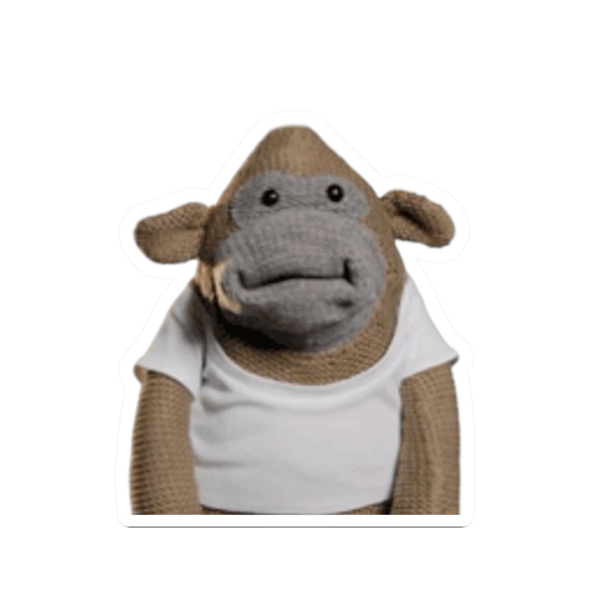 Sock Monkey Portrait Sticker | Kiss-Cut Vinyl Sticker